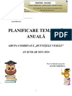 PLANIFICARE ANUALA + SAPTAMANALA+PROIECTE TEMATICE
