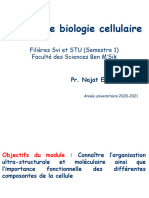 Introduction À La Biologie Cellulaire 2019-2020 PR Najat