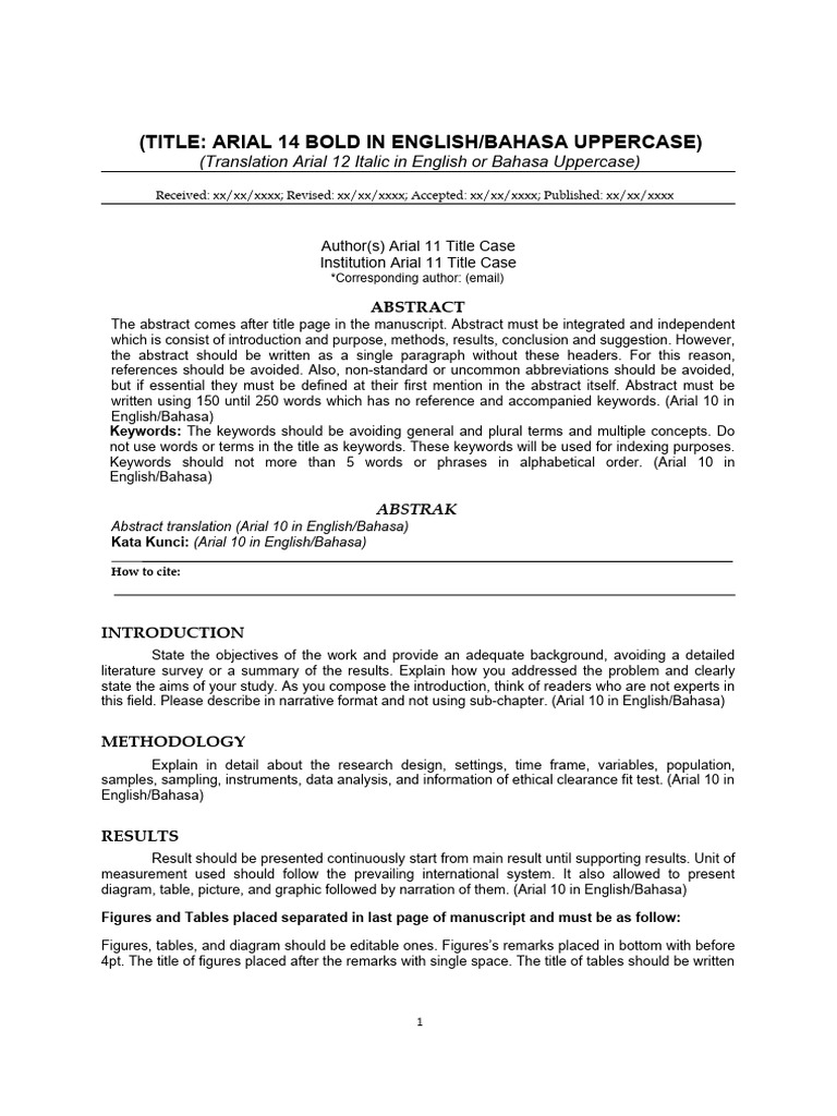 Karya Ilmiah Template Guidelines | PDF | English Language | Apa Style
