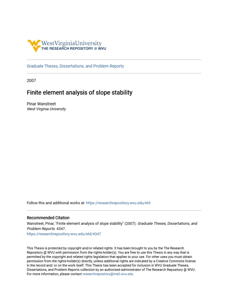 Finite Element Analysis of Slope Stability | PDF | Strength Of ...