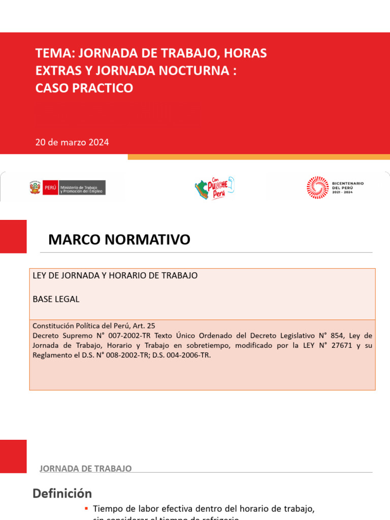 Jornada Laboral y Horas Extras Perú | PDF | Tiempo de trabajo | Salario