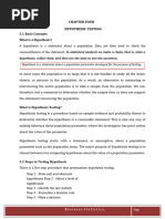 Buss. Stat - Chapter 3 Hypothesis Testing