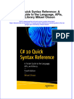 Ebook C 10 Quick Syntax Reference A Pocket Guide To The Language Apis and Library Mikael Olsson Online PDF All Chapter