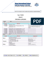 Al-Alson International School: Weekly Plan: Semester 3, 2022/2023