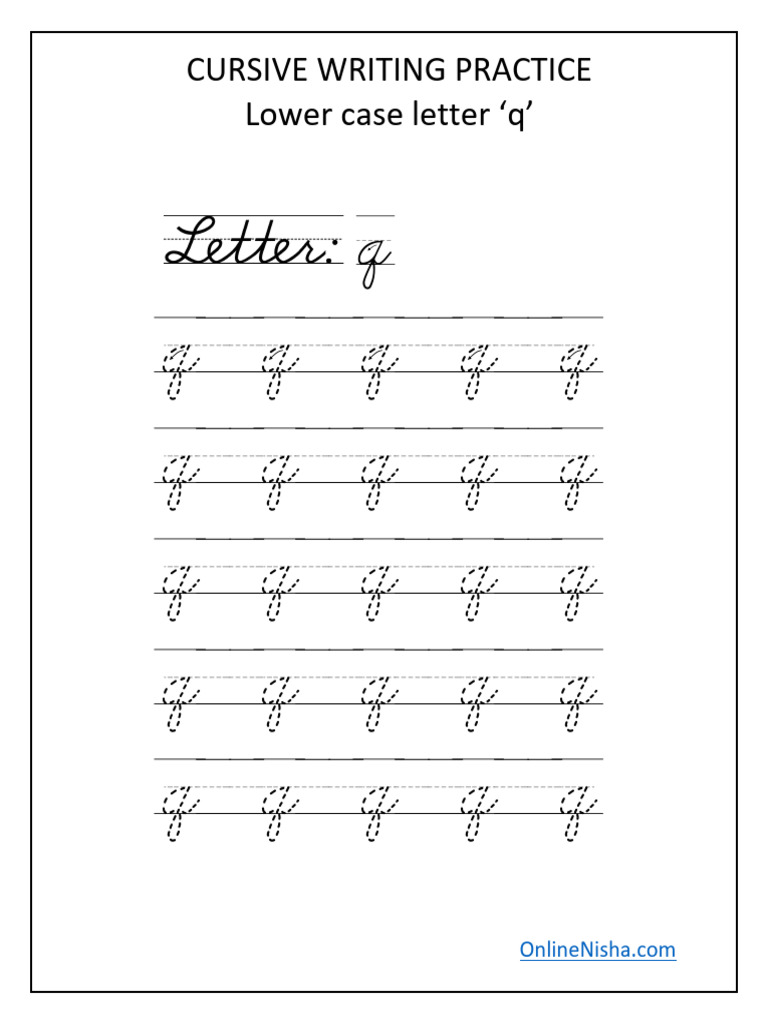 Cursive Lowercase Q PDF