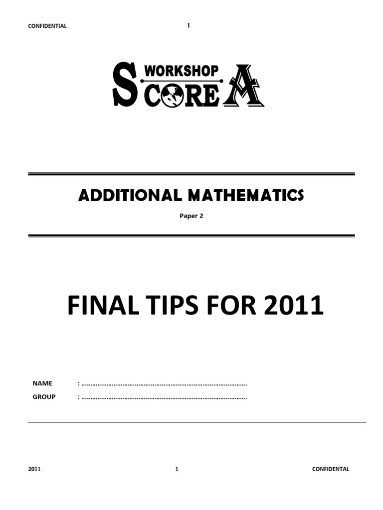 2011 Additional Mathematics Exam Paper | PDF | Equations | Triangle