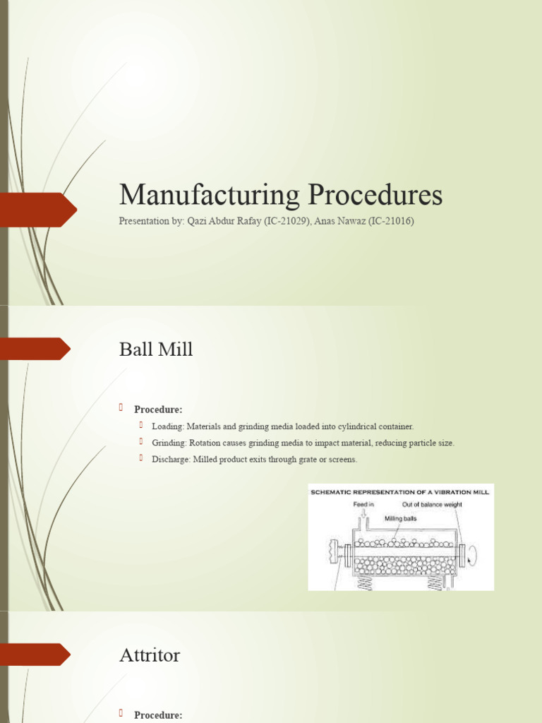 Manufacturing Procedures for Grinding Mills | PDF