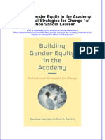 Building Gender Equity in The Academy Institutional Strategies For Change 1St Edition Sandra Laursen Online Ebook Texxtbook Full Chapter PDF