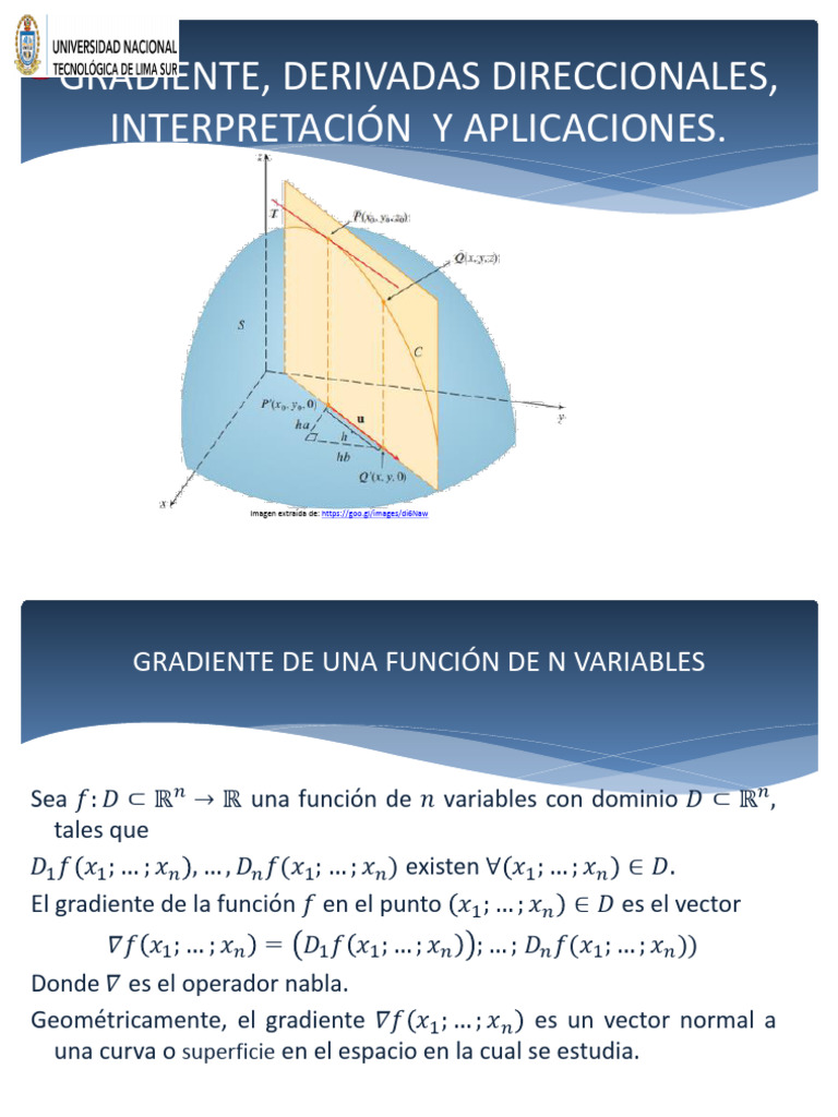Sem 03 Gradientederivadadireccional | PDF | Degradado | Vector Euclidiano