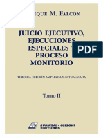 Juicio Ejecutivo, Ejecuciones Especiales y Proceso Monitorio. Tomo II. Enrique Falcon