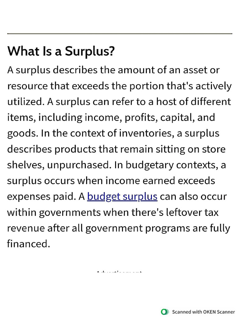 supply surplus | PDF