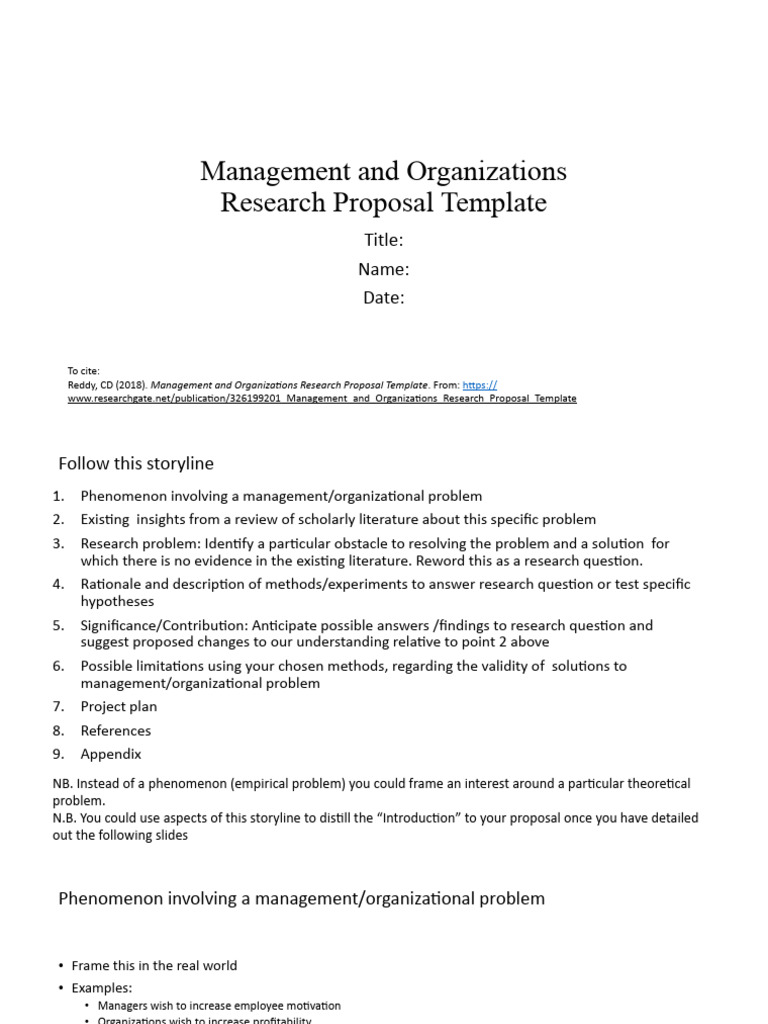 Managementandorganizations Research Proposaltemplate | PDF | Hypothesis ...