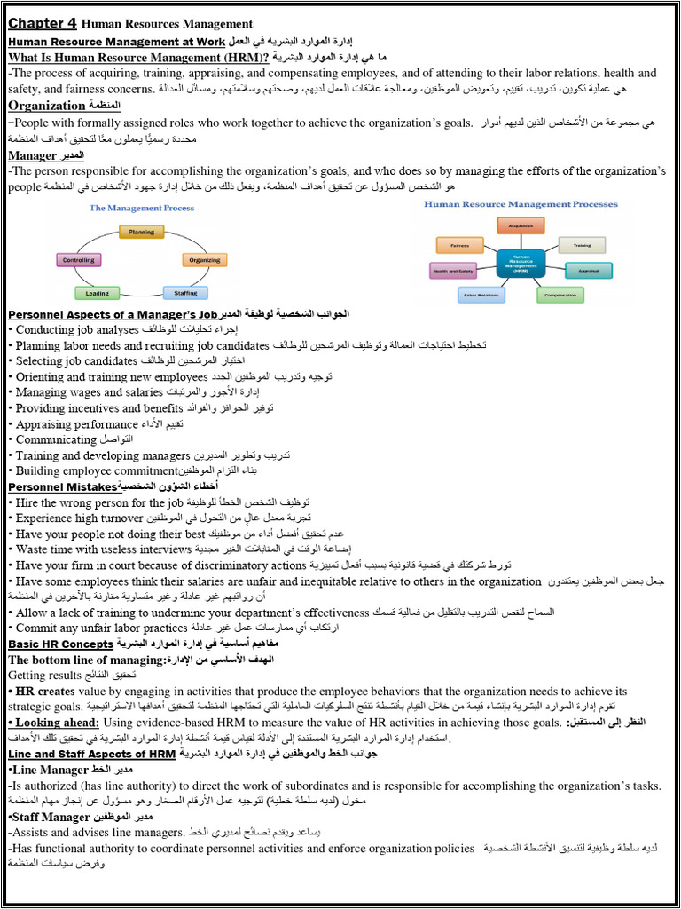 Chapter 4 Human Resources Management DR Mansour | PDF