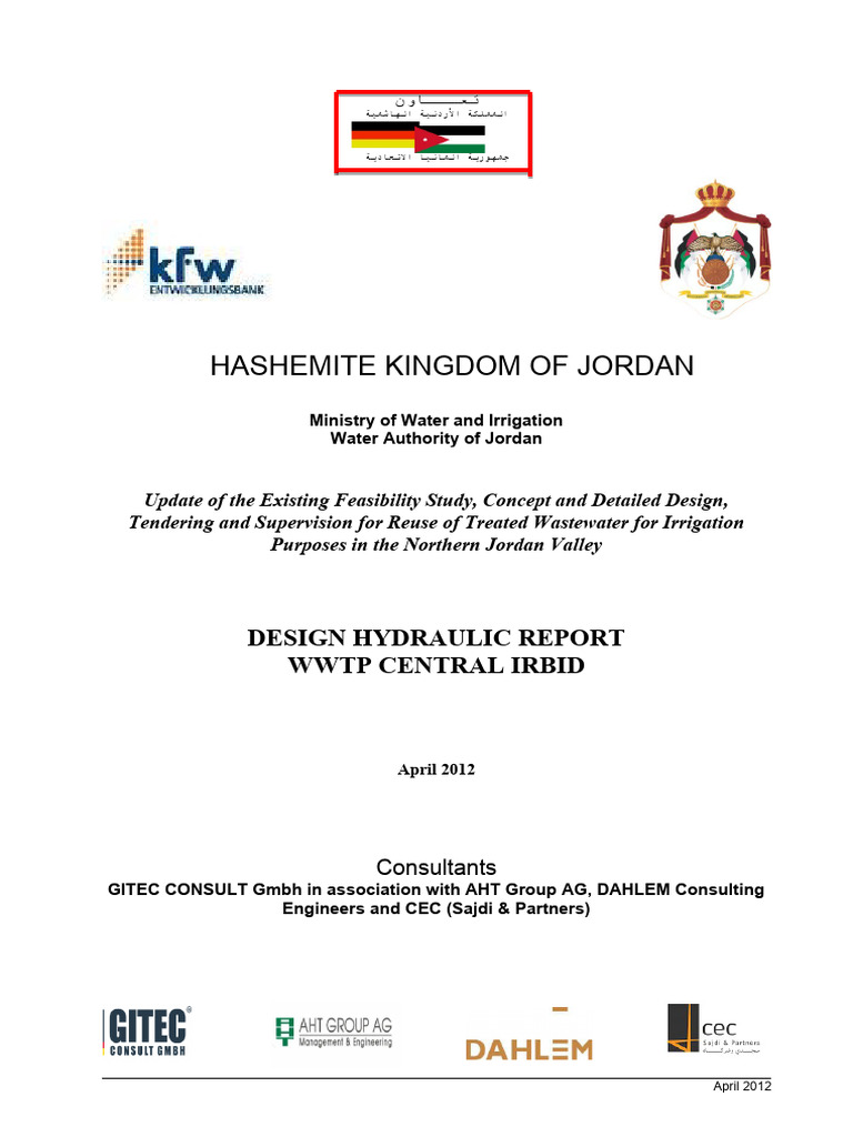 Hydraulic Design Report WWTP Central Irbid Rev 0 PDF Liquids