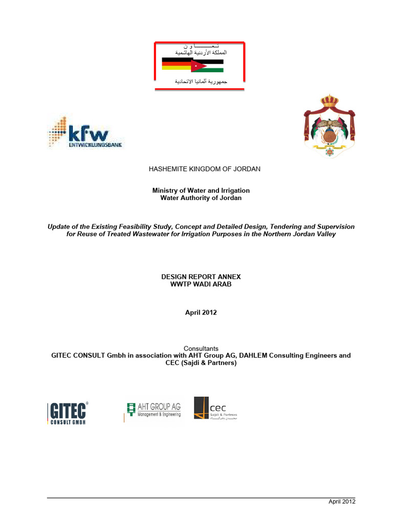 Hydraulic Design Report WWTP Wadi Arab Rev 1 PDF Reynolds Number