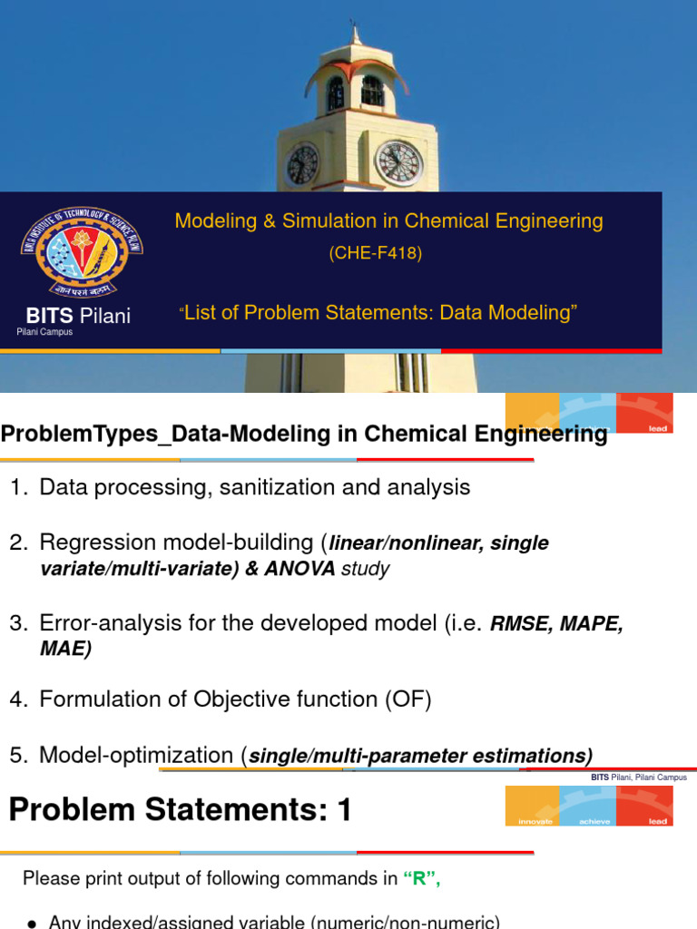 CHE-F418 - Practice Problems - Data-Model | PDF | Dependent And ...