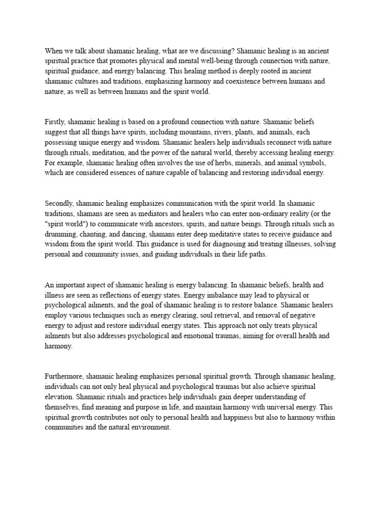 Shamanic Healing Study Notes Pdf Shamanism Spirituality
