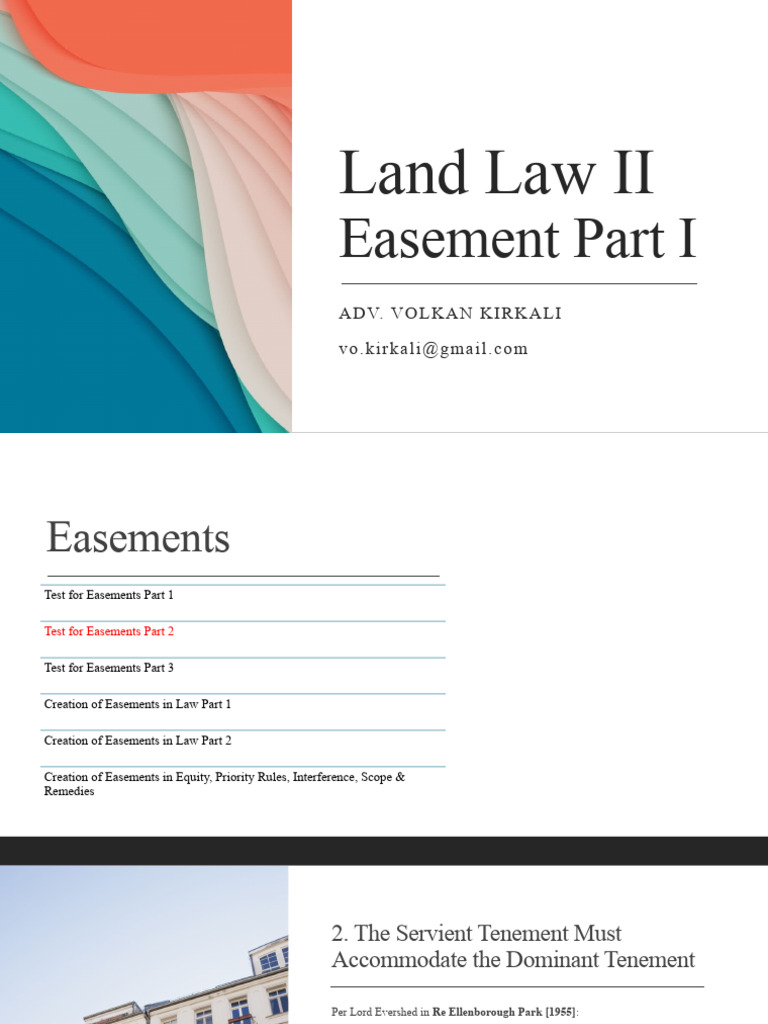 Land Law II WK 1 Easement Pt1 | PDF | Easement | Property