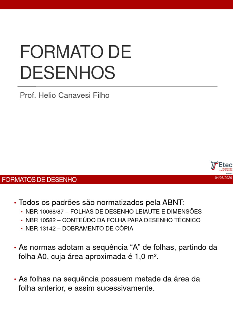 FORMATO E FOLHAS DE DESENHO | PDF