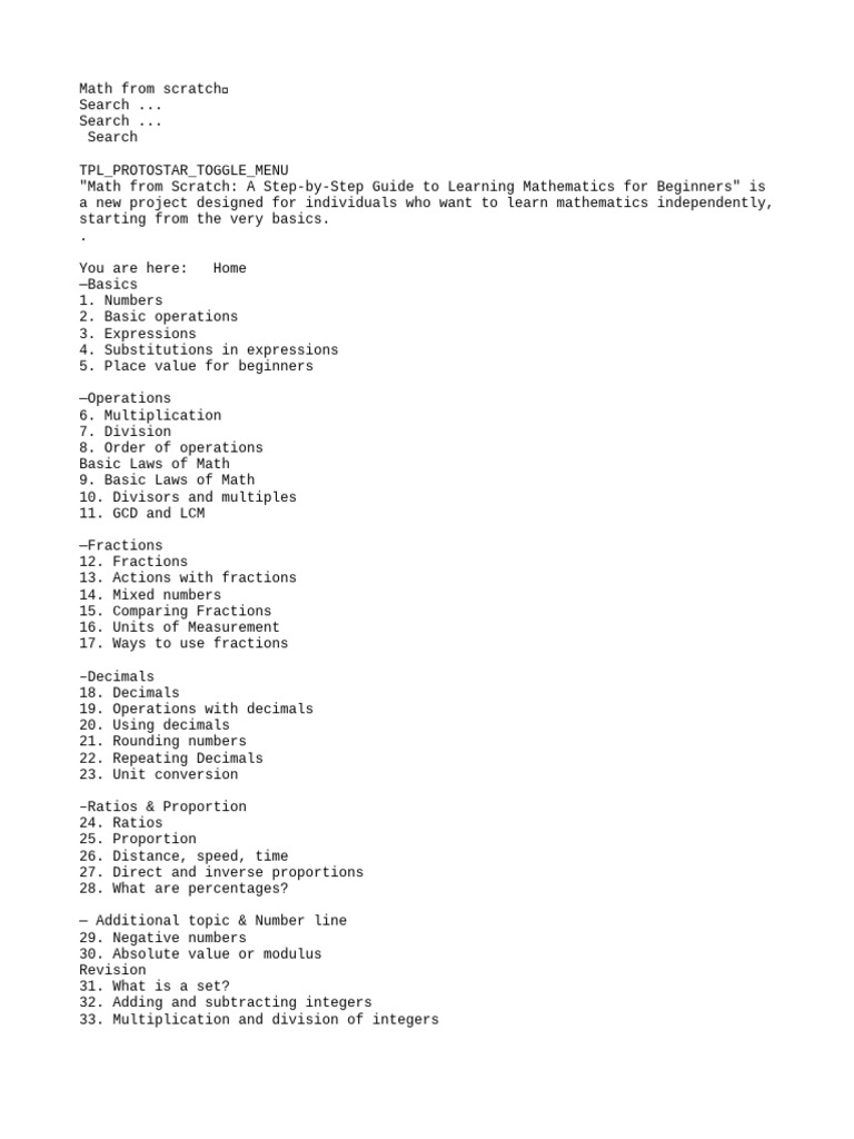 Learning Math from Scratch Guide | PDF | Equations | Polynomial