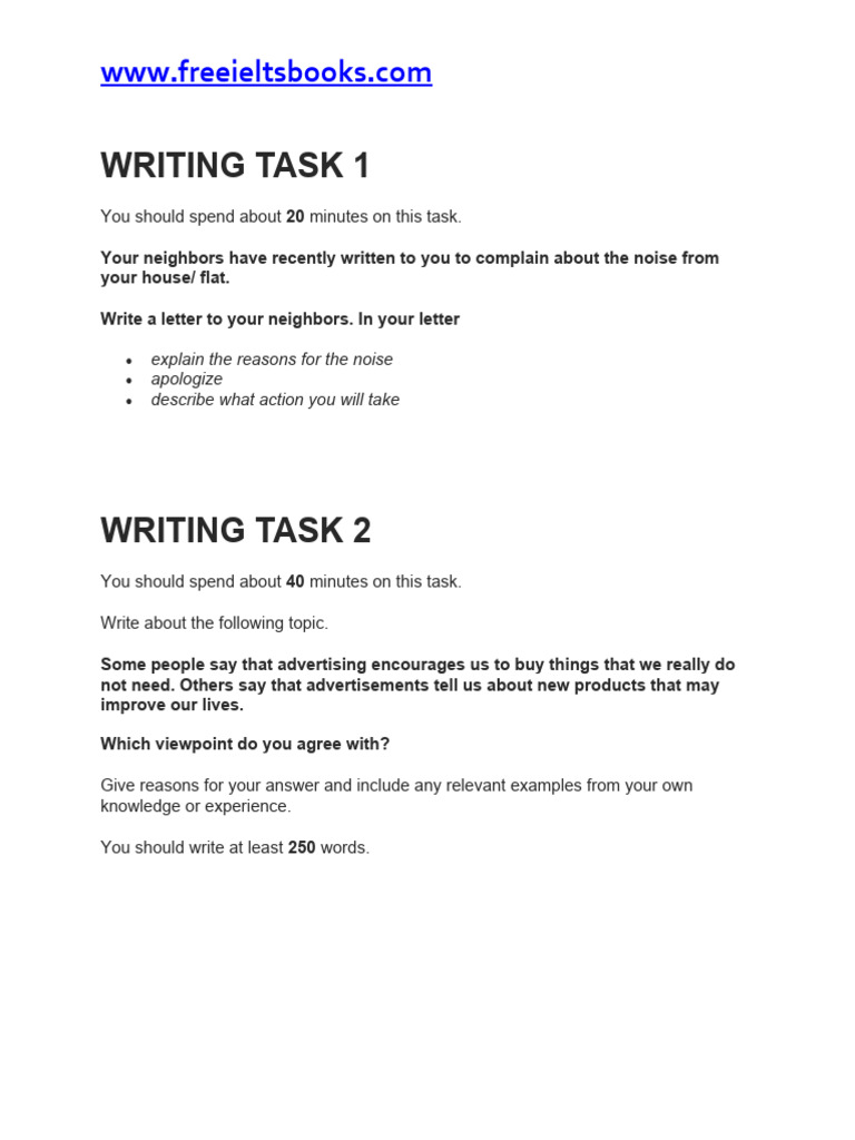 GT Ielts Writing Task 1,2 Test 1 | PDF