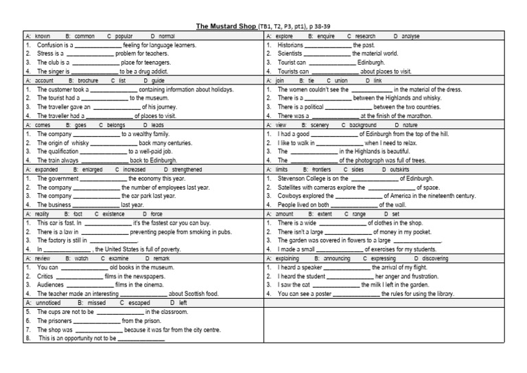 B2 Multiple Choice Cloze Exercises | PDF | Art