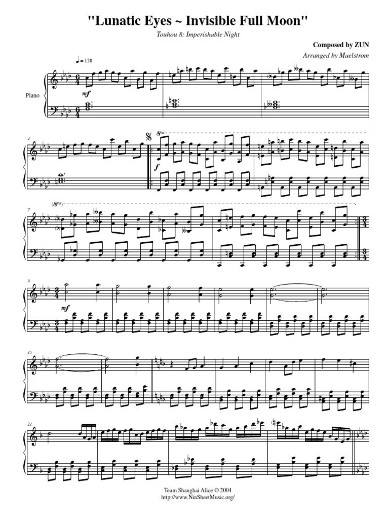 Touhou 8 Imperishable Night Lunatic Eyes Invisible Full Moon Pdf