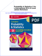 Complete Probability Statistics 2 For Cambridge International As A Level James Nicholson Online Ebook Texxtbook Full Chapter PDF