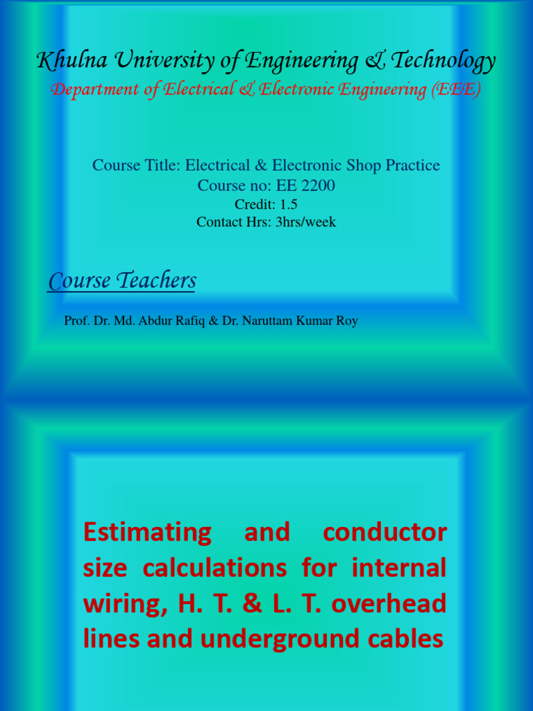 Conductor Sizing for Electrical Wiring | PDF | Electric Power ...