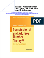 Combinatorial and Additive Number Theory V Cant New York Usa 2021 Melvyn B Nathanson Online Ebook Texxtbook Full Chapter PDF