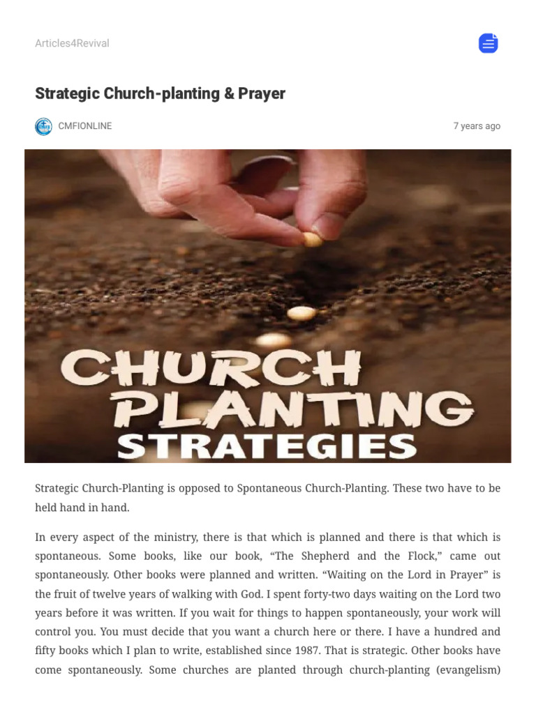 Strategic Church-Planting Guide | PDF | Abraham | Christian Belief And ...