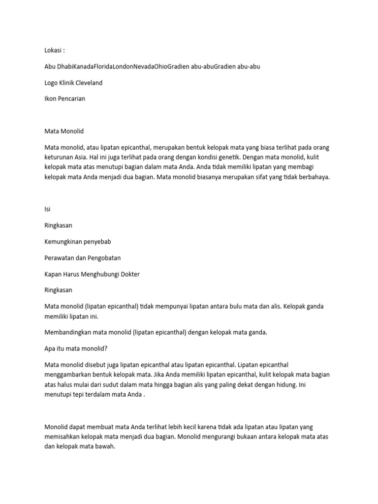 Mata Monolid | PDF