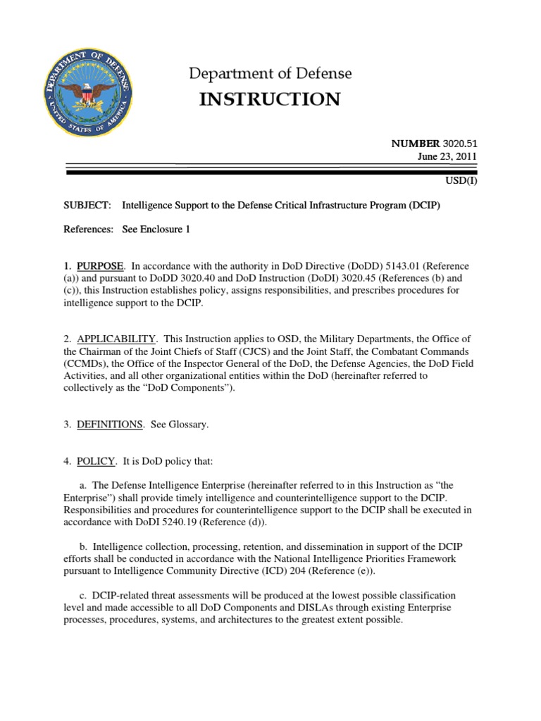 Dodi 3020 51 | PDF | Defense Intelligence Agency | United States ...