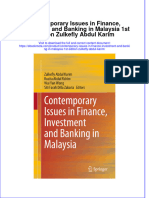 Contemporary Issues in Finance Investment and Banking in Malaysia 1St Edition Zulkefly Abdul Karim Online Ebook Texxtbook Full Chapter PDF