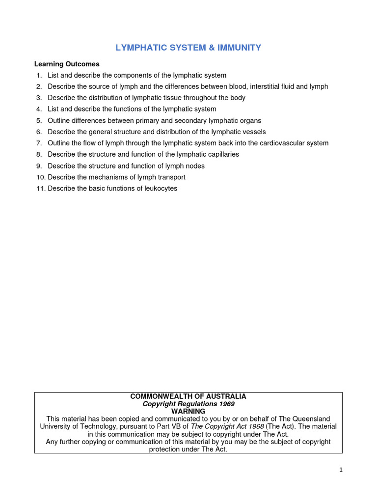Workbook module 15 download free pdf lymphatic system lymph