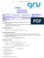 Programação em C - Matrizes e Vetores