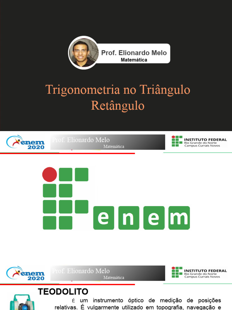 Trigonometria Triangulo Retangulo Pdf Trigonometria Matemática