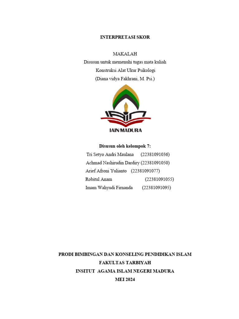 Kriteria dan Langkah Interpretasi Skor | PDF | Bisnis | Komputer