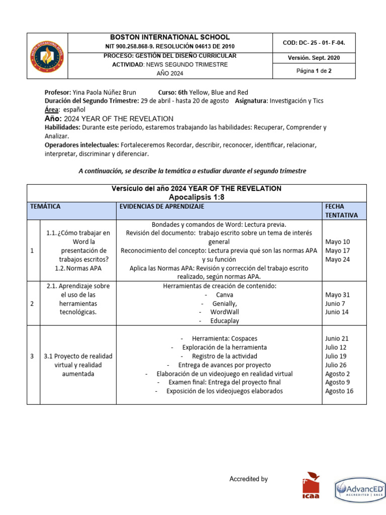 Plan de Estudios 6to Trimestre 2024 | PDF | Aprendizaje
