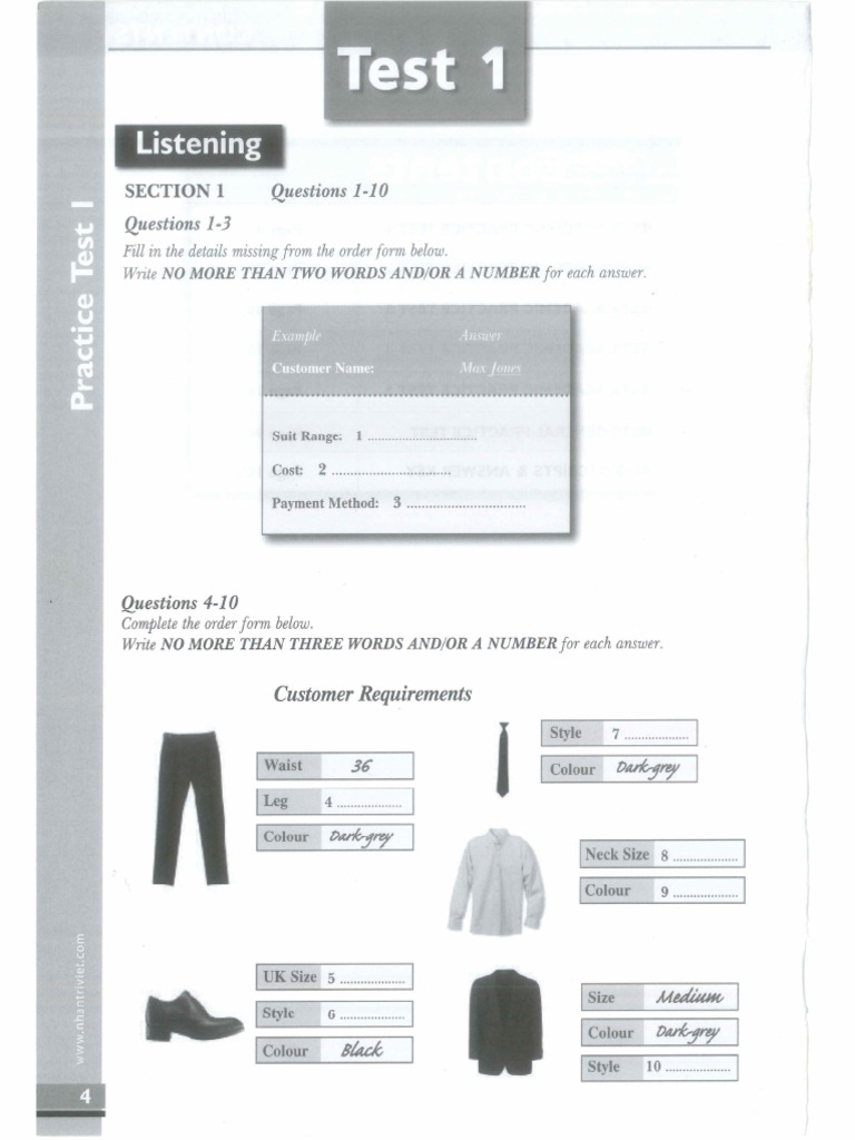 Test 1 Listening Upgrade Ielts 1 Pdf