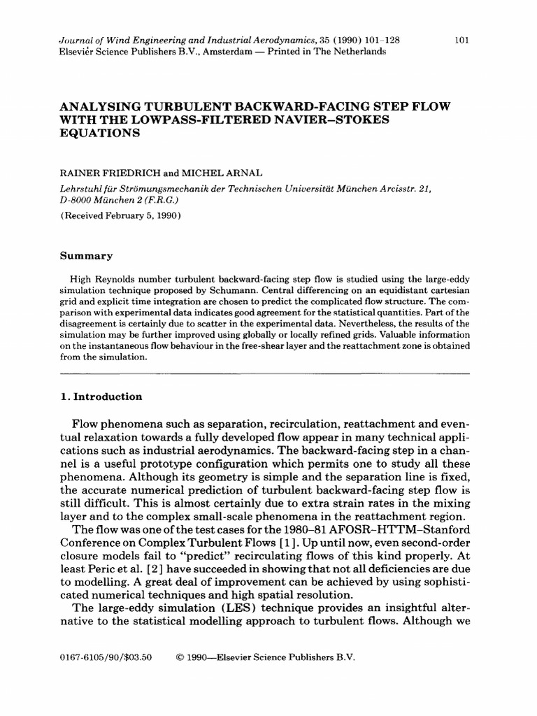 Turbulent Flow Analysis Using LES | PDF | Fluid Dynamics | Reynolds Number