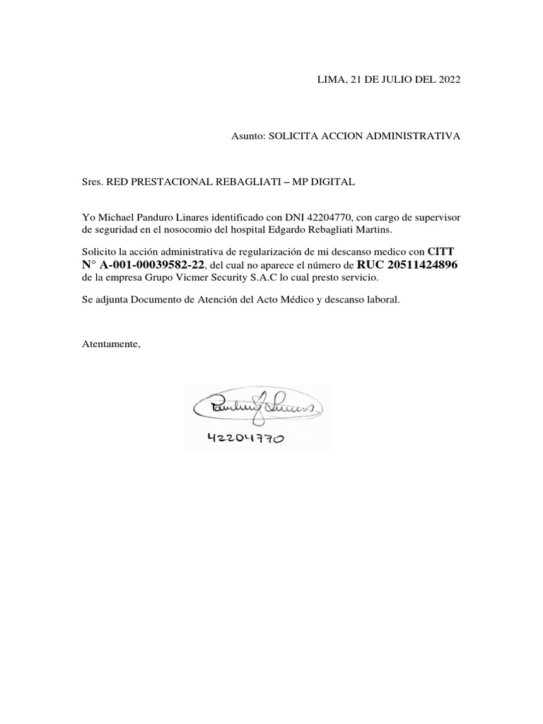 Solicitud Citt | PDF