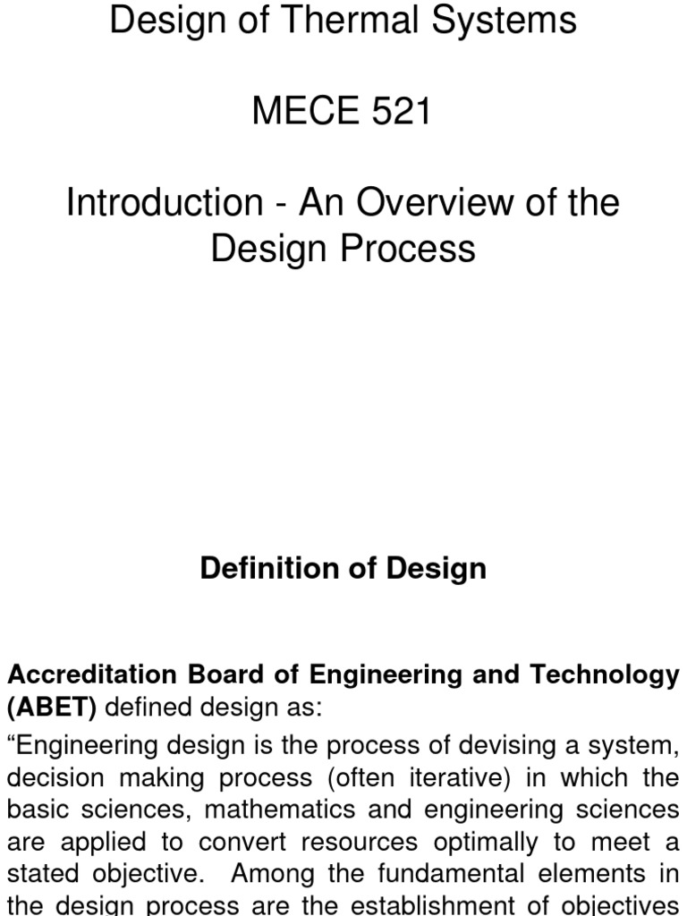 Thermal Systems Design Process Overview | PDF | Brainstorming | Engineering