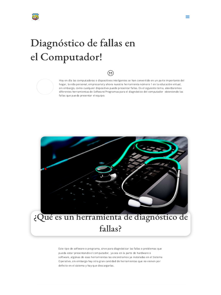 Herramientas Para El Diagnóstico De Fallas En El Computador Pdf
