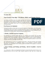 Four Good and Four Bad - Presidents PIIGS and Printing Presses November 2011 CA