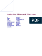 Index For Micorsoft Worksheet Functions