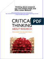 Critical Thinking About Research Psychology and Related Fields 2Nd Edition Julian Meltzoff Online Ebook Texxtbook Full Chapter PDF