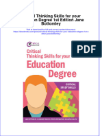 Download Critical Thinking Skills For Your Education Degree 1St Edition Jane Bottomley online ebook  texxtbook full chapter pdf 