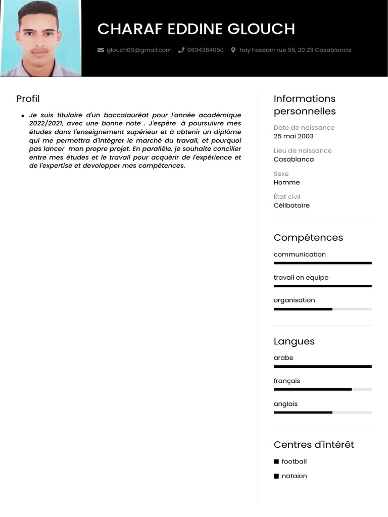 Profil de Charaf Eddine Glouch | PDF