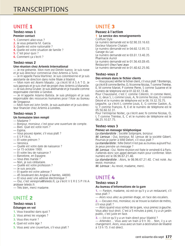 Exemples de dialogues professionnels en français | PDF